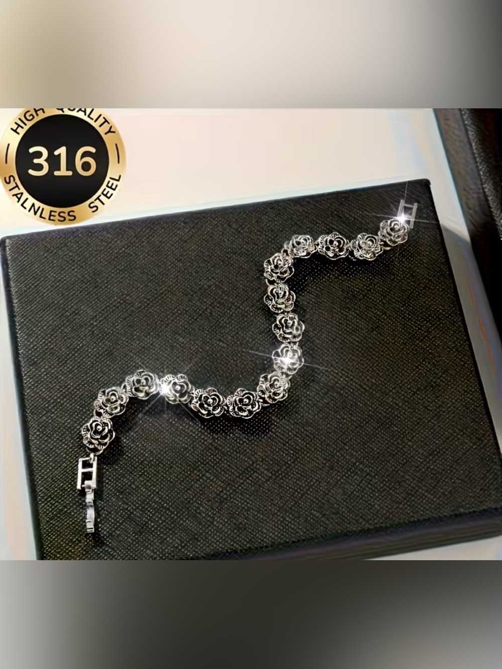 Western -Style Silver Floral Bracelet - Women Jewelry